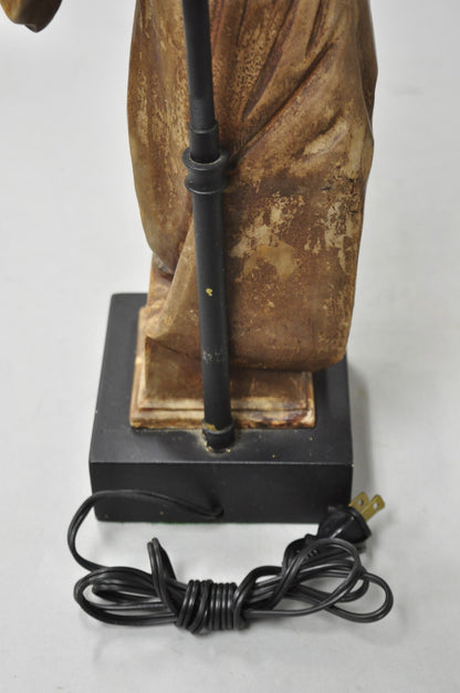 Vintage Egyptian Moorish Style Resin Blackamoor Sculpture Figure Table Lamp