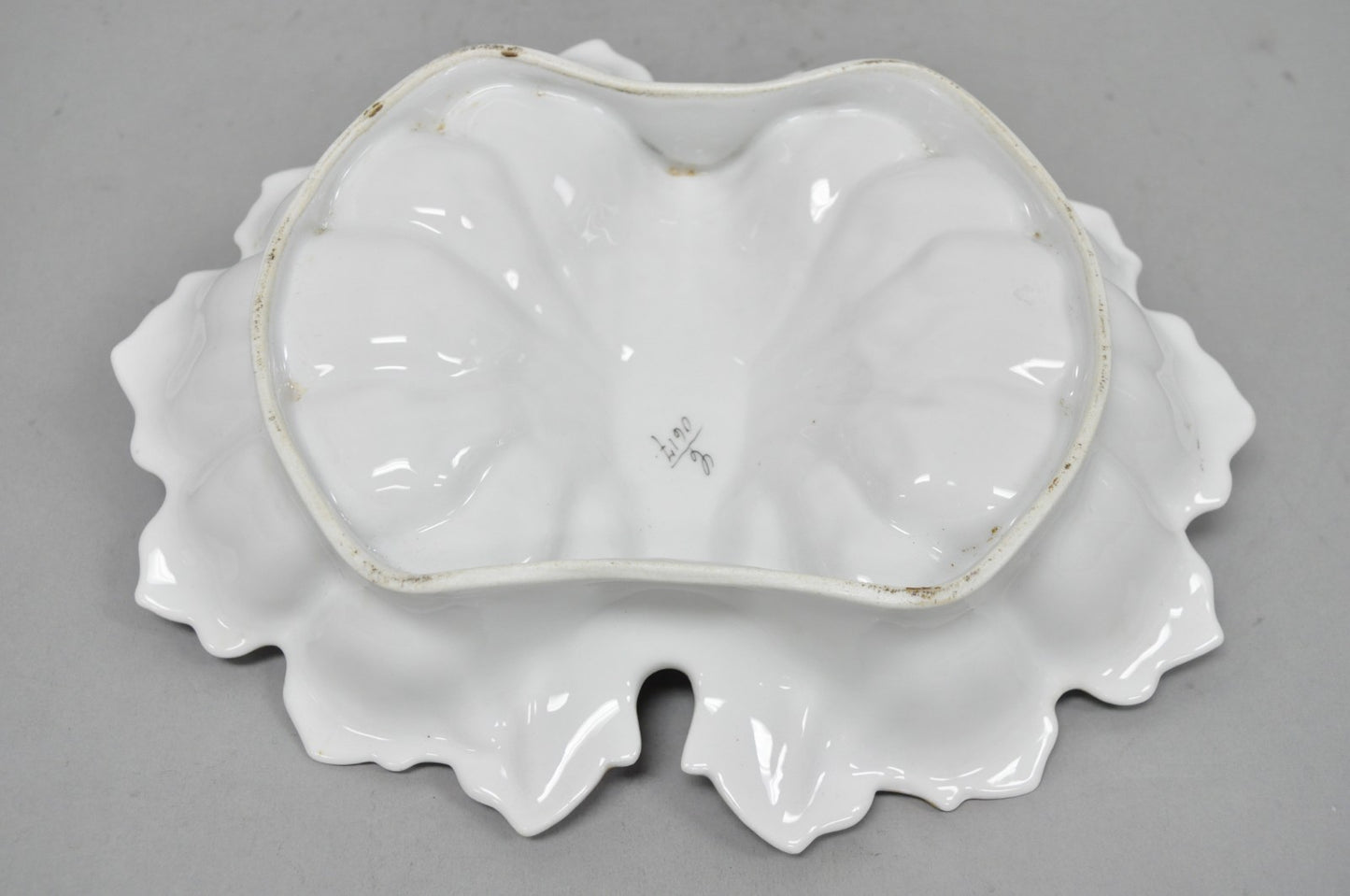 Antique Bavarian German Porcelain Gold Gilded Hand Painted Lobster Divided Dish