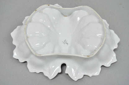 Antique Bavarian German Porcelain Gold Gilded Hand Painted Lobster Divided Dish