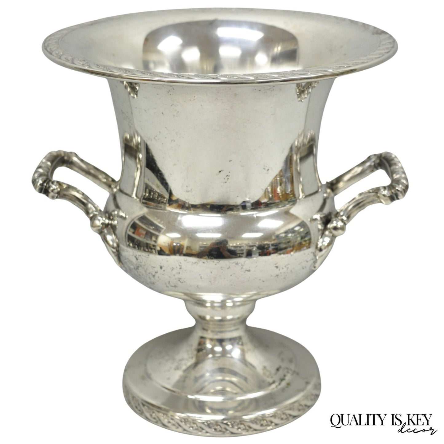 Vintage WM Rogers "Spring Flower" Silver Plated Champagne Chiller Bar Ice Bucket