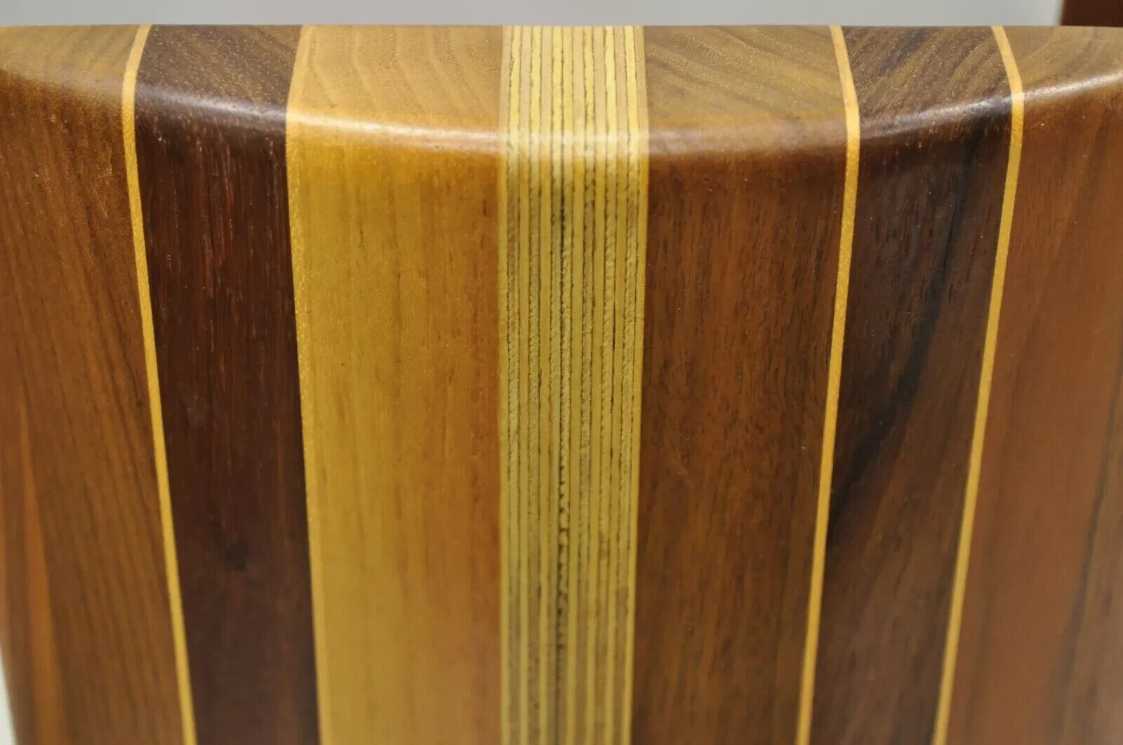 Vintage Mid Century Modern Solid Wood & Inlay Curved Modernist Bookends - a Pair