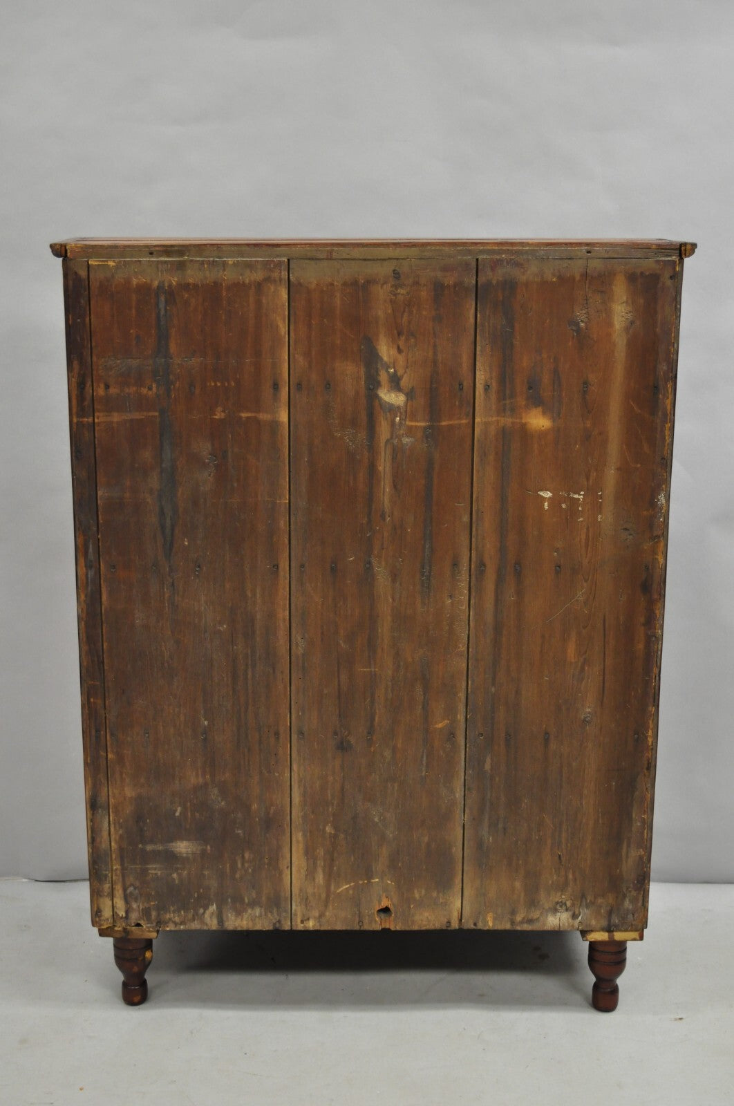 Antique French Country Colonial Pine Wood 50" H Drysink Kitchen Jelly Cupboard