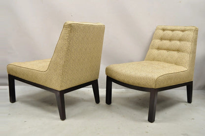 Vintage Edward Wormley for Dunbar Wood Frame Slipper Lounge Chairs - a Pair