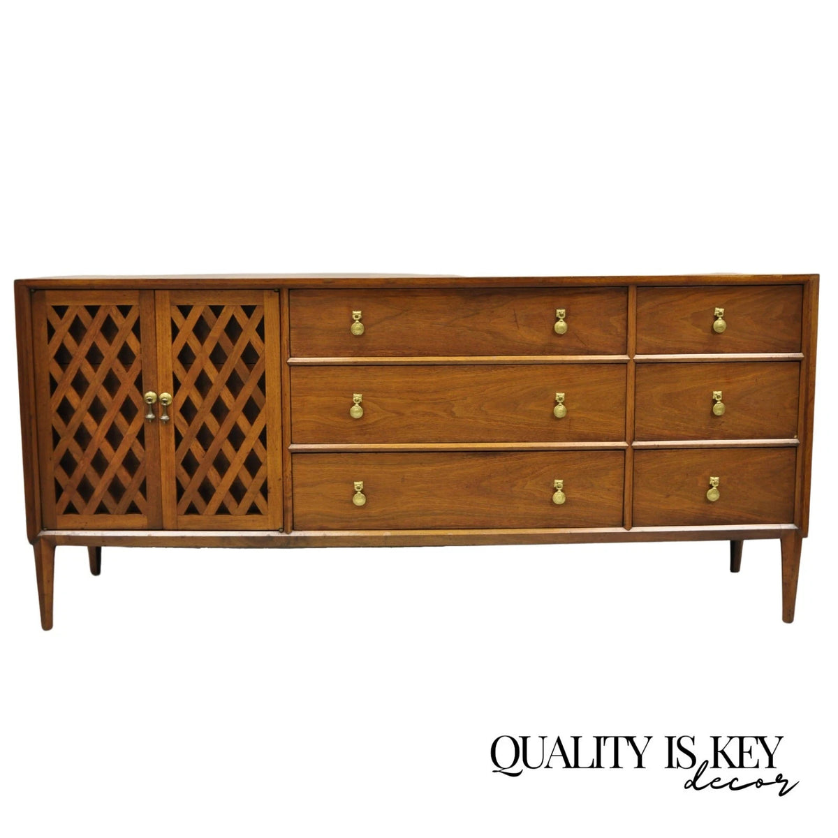 Vintage John Stuart Casalinda Mid Century Modern Walnut Credenza Triple Dresser