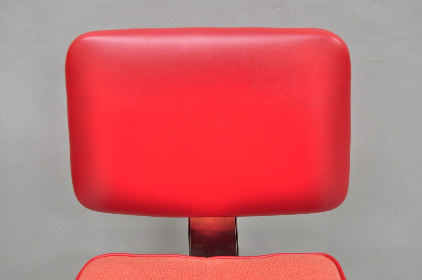 Vintage Mid Century Modern Red Adjustable Chrome Office Desk Chair by HON