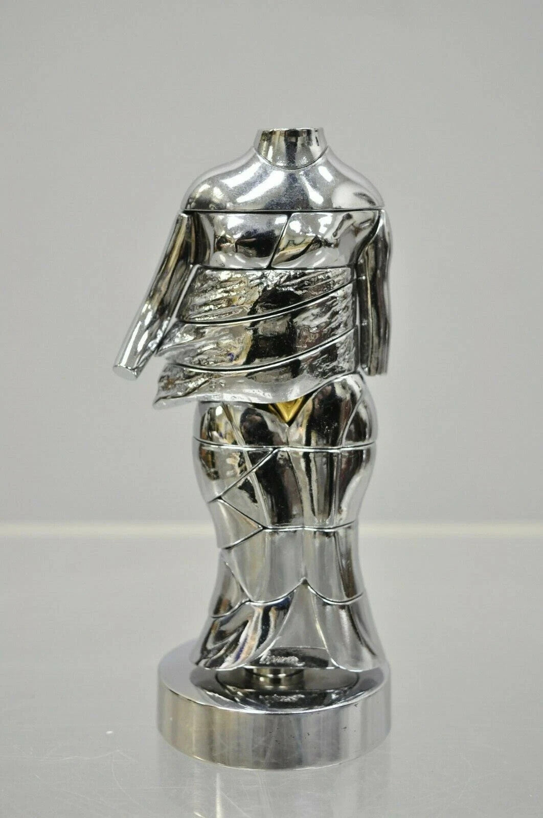 Miguel Berrocal La Mini Cariatide Nickel Plated Puzzle Sculpture w/ Box and Book