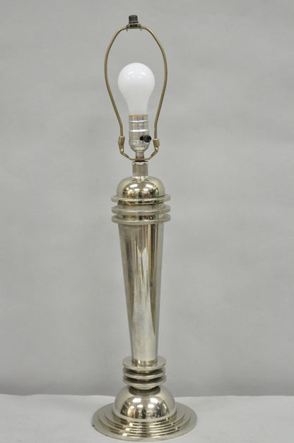 Vintage Frederick Cooper Art Deco Style Chrome "Atomic" Steel Table Lamp