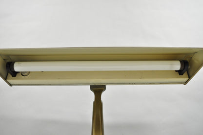 Vintage Mid Century Modern Art Deco Metal Bronze Finish Bankers Table Desk Lamp