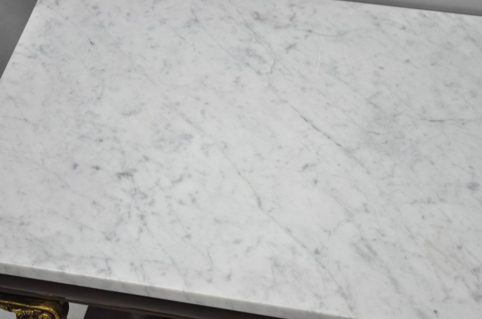 Antique American New York Classical Marble Top Mahogany Console Pier Table