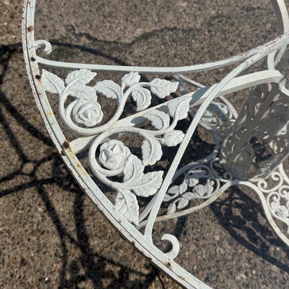 Vintage Russell Woodard Orleans Wrought Iron Pedestal Base Patio Dining Table