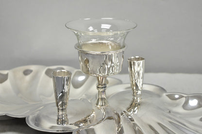 Vintage Sheffield Silver Plated Clam Shell Shrimp Cocktail Serving Platter Tray