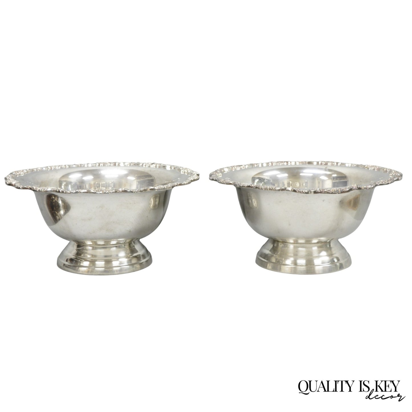 Towle Victorian Silver Plated Punchbowl Champagne Chiller Ice Bucket - a Pair
