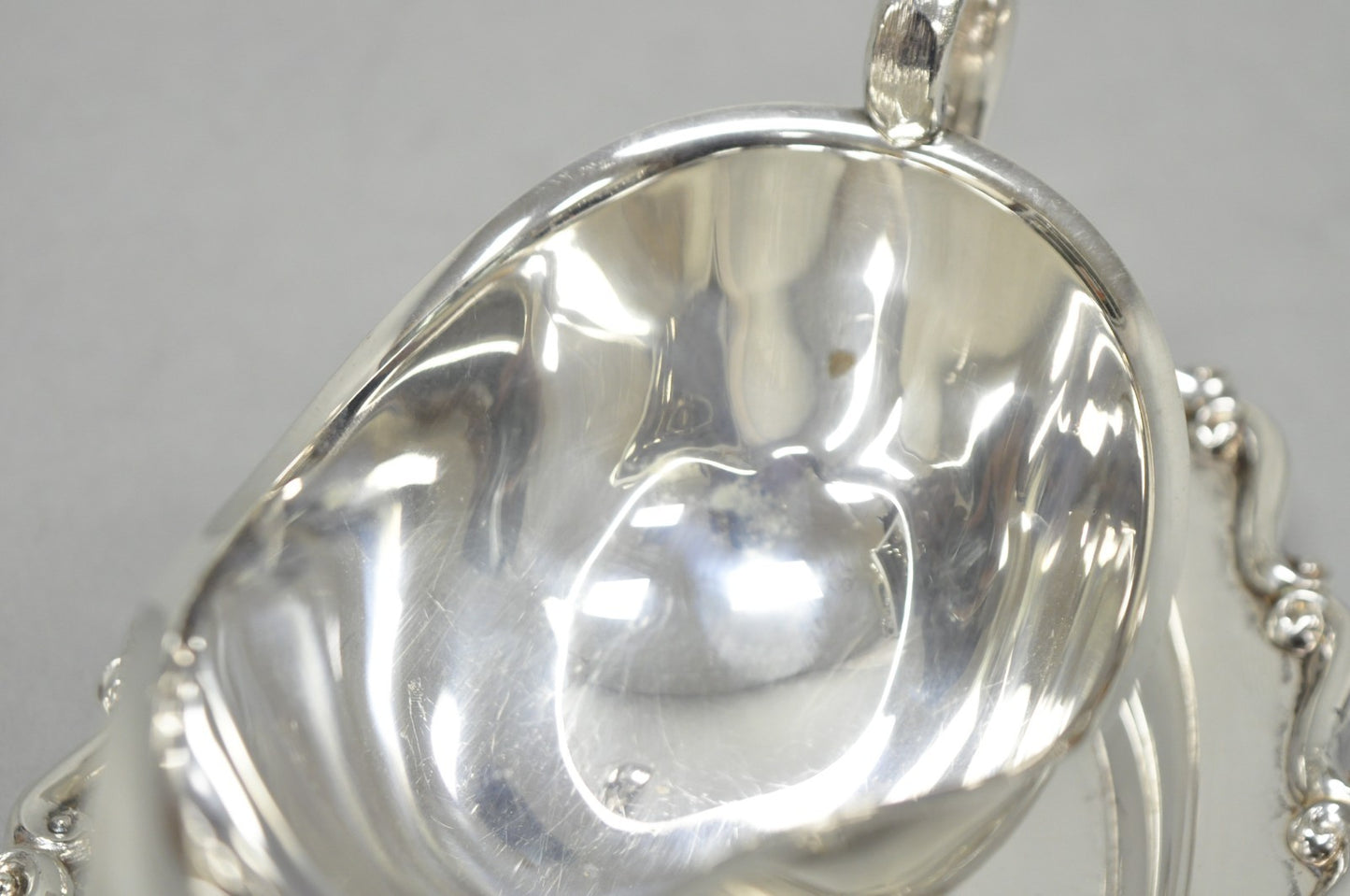 Vintage FB Rogers Silver Plated Victorian Gravy Sauce Boat w/ Attached Dish