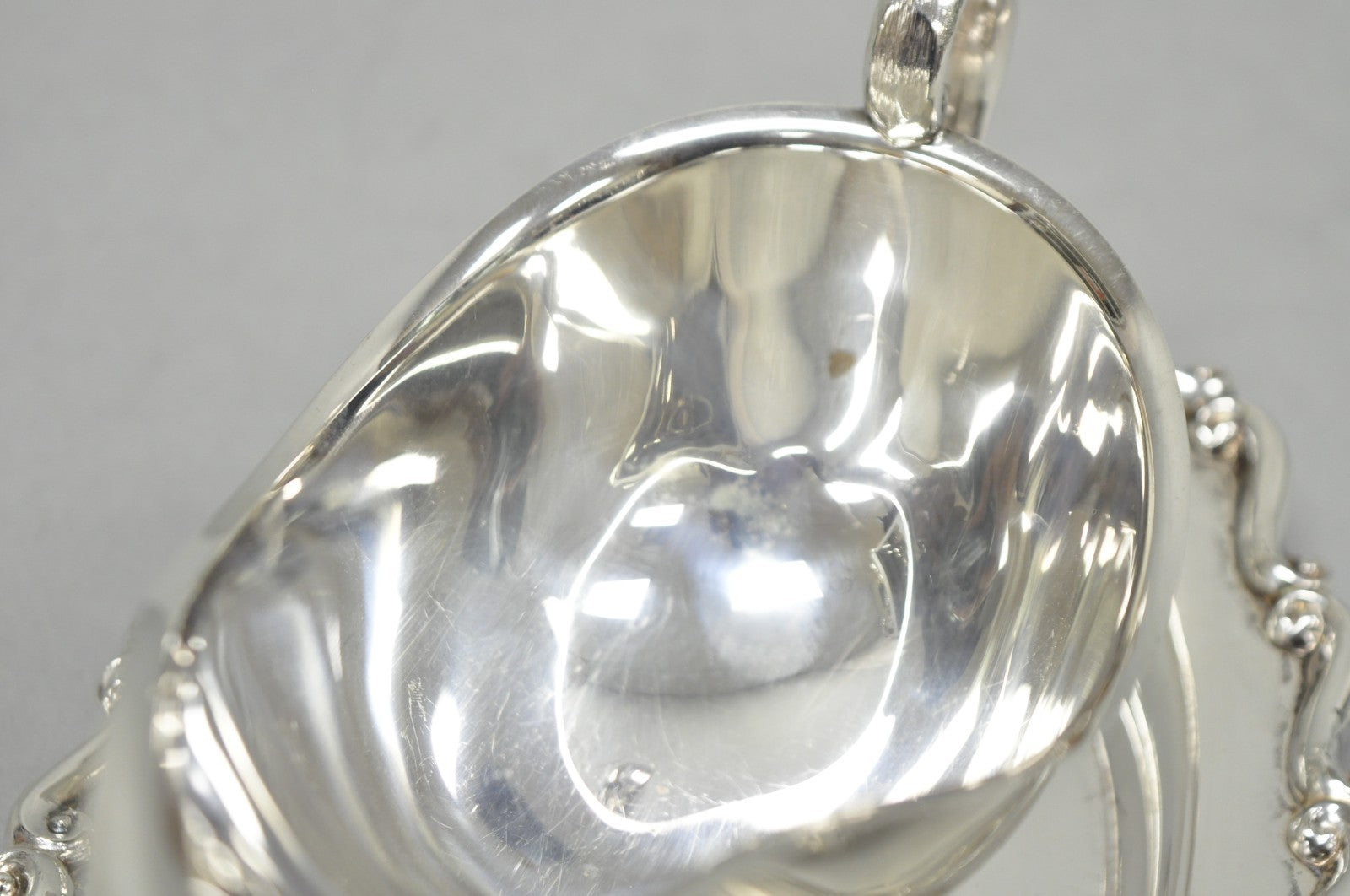 Vintage FB Rogers Silver Plated Victorian Gravy Sauce Boat w/ Attached Dish