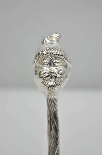 Vintage 9" Santa Claus Christmas Silver Plated Candle Snuffer by Head