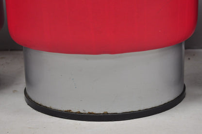 Contemporary Modern Red Vinyl Round 18" Restaurant Style Stool Seat - Set of 4