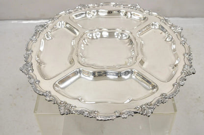 Vintage English Victorian Silver Plated Revolving Vegetable Serving Platter Tray