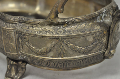 Vintage French Louis XVI Baroque Style Bronze Planter Centerpiece Bowl Dish
