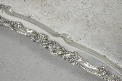 Vintage Sheffield Baroque Silver Plated Long Narrow Serving Platter Bar Tray