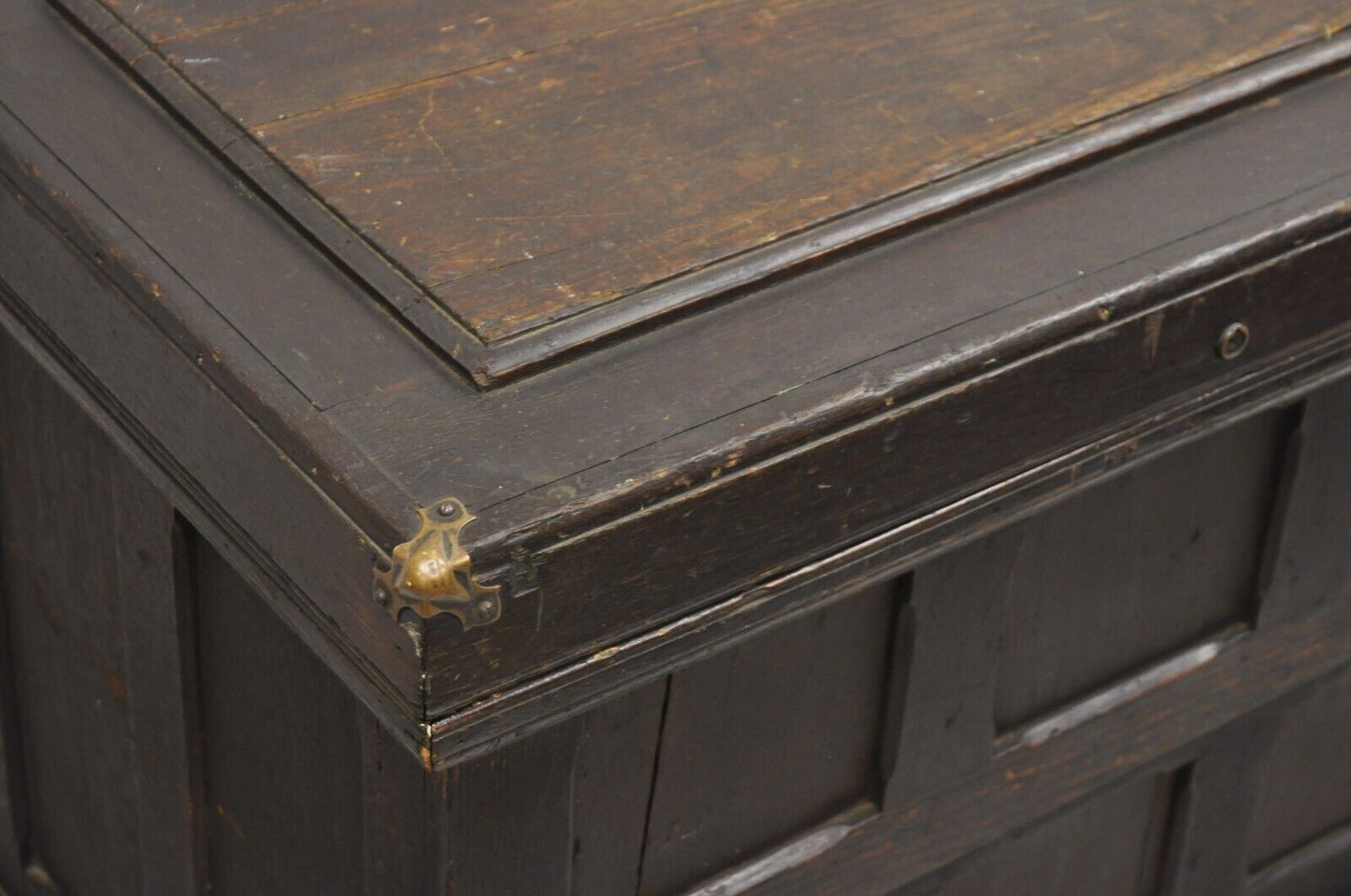 Antique Mission Arts & Crafts Oak Wood Carpenters Tool Chest Cabinet w/ Drawers