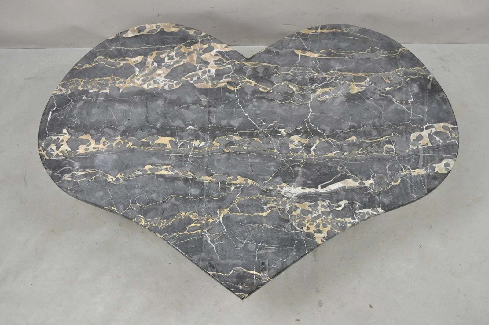 Vintage Custom Heart Shaped Italian Marble Top Hollywood Regency Coffee Table