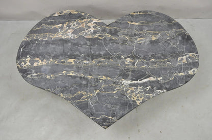 Vintage Custom Heart Shaped Italian Marble Top Hollywood Regency Coffee Table