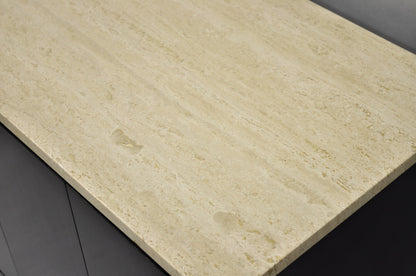 Paul McCobb for Calvin Irwin Travertine Top Black Mahogany Sideboard Credenza