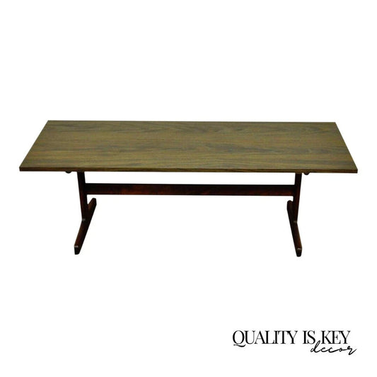 Vintage Mid Century Danish Modern Teak and Laminate Rectangular Coffee Table