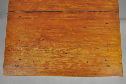 Antique American Colonial Cherry Wood One Drawer Nightstand Work Side Table