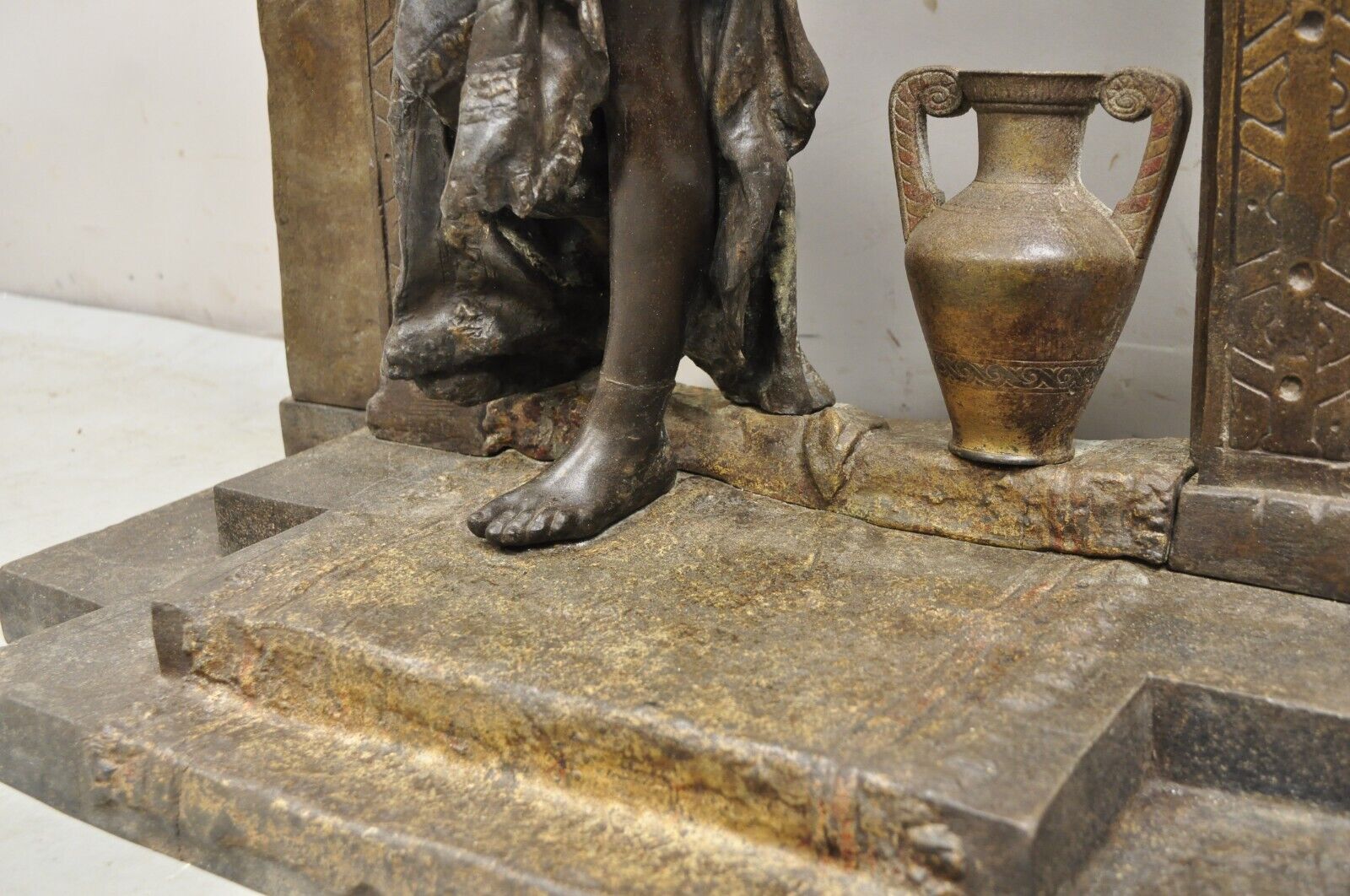 French Renaissance "Rebecca at the Wall" Spelter Metal Large Statue Sculpture