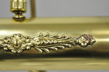 Vintage Victorian Style Brass Acanthus Scrolling Bankers Desk Table Lamp