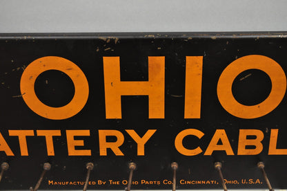 Antique Ohio Battery Cables Tin Metal Black & Orange Store Parts Display