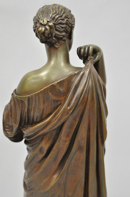 Antique 19th C. Ferdinand Barbedienne Bronze Diana Gabies Statue Sculpture