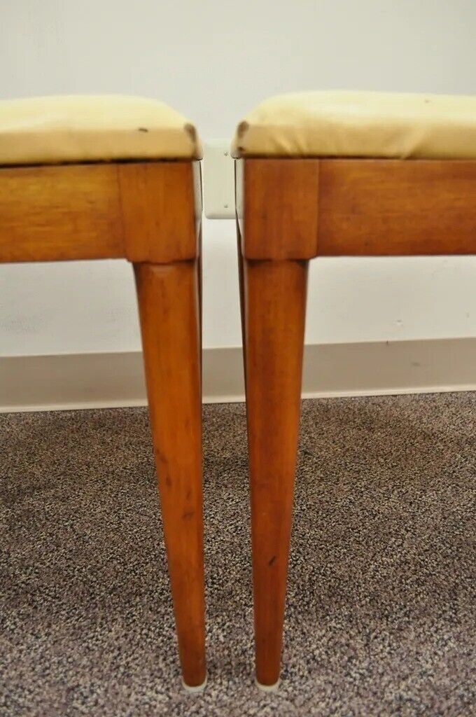 Vintage Paul McCobb Style Mid Century Modern Maple Slat Back Dining Chair - Pair