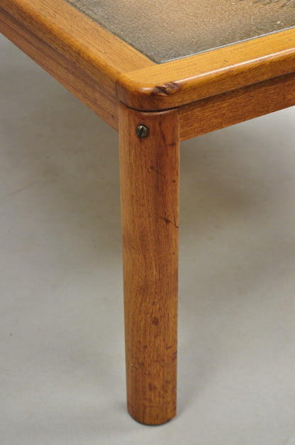 Johannes Andersen Mid Century Danish Modern Ceramic Tile Teak Wood Coffee Table