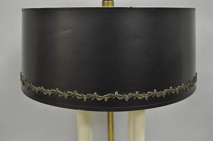 Vintage French Empire Style Brass Candlestick Bouillotte Desk Table Lamp