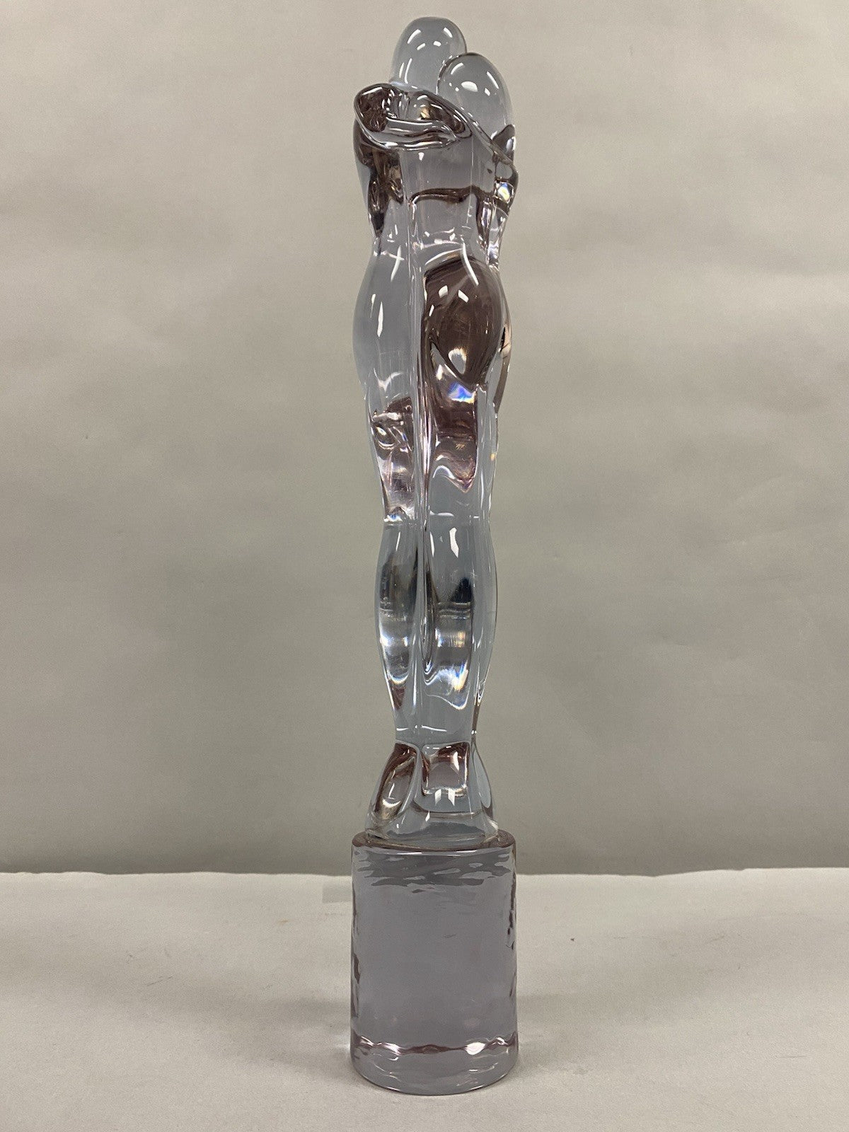 Vintage Murano Italian Mid Century Modern Purple Glass Lovers Embrace Sculpture