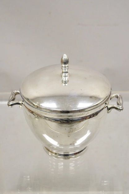Vintage Knight Silversmiths Silver Plated Modern Lidded Bar Ice Bucket