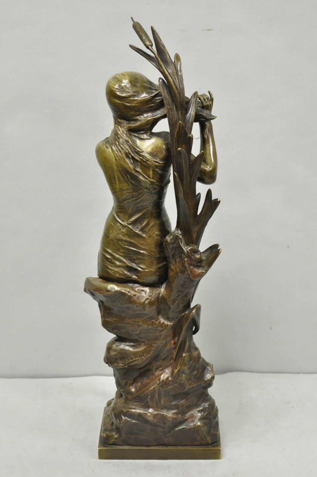 Antique Edouard Drouot (1859-1945) "La Rosse" French Bronze Sculpture of Woman
