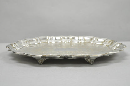 Vintage Kent Silversmiths Scalloped Silver Plated Serving Tray Trinket Dish