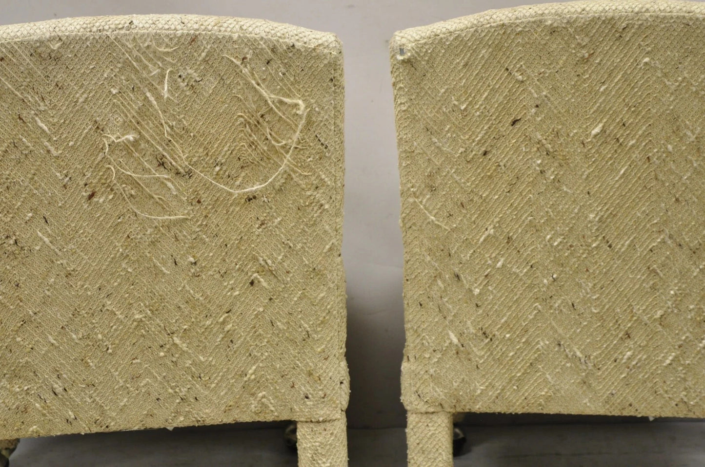 Vintage Bassett Mid Century Modern Upholstered Parson Style Lounge Chairs - Pair