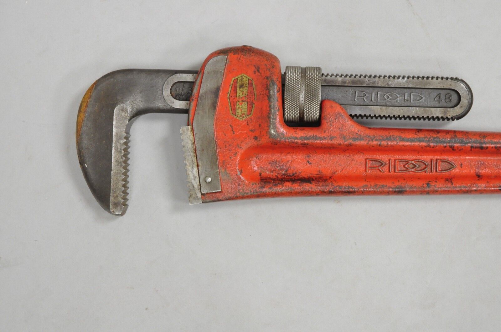 Vintage RIDGID 48 Heavy Duty Straight Plumbers Pipe Wrench 48" Red Cast Iron