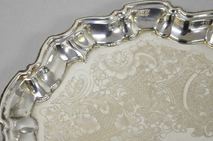 Vintage Kent Silversmiths Scalloped Silver Plated Serving Tray Trinket Dish