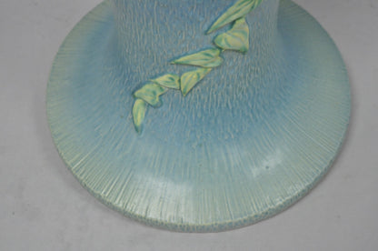 Vintage Roseville USA Blue Clematis Flower Art Pottery Jardiniere Pedestal Base