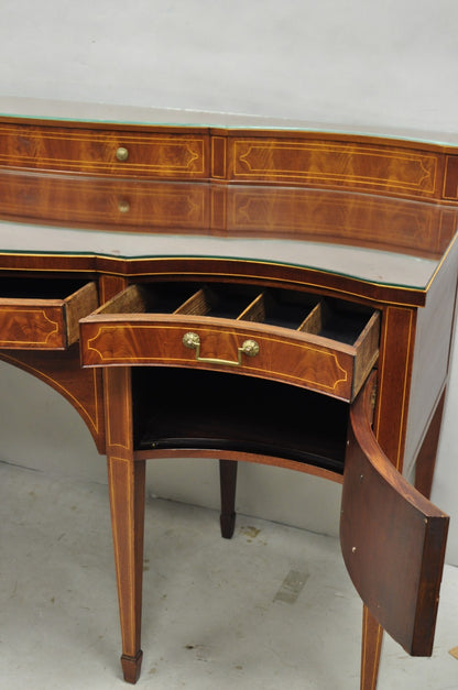 Vintage Hepplewhite Sheraton Mahogany Serpentine Buffet Sideboard attr. Baker