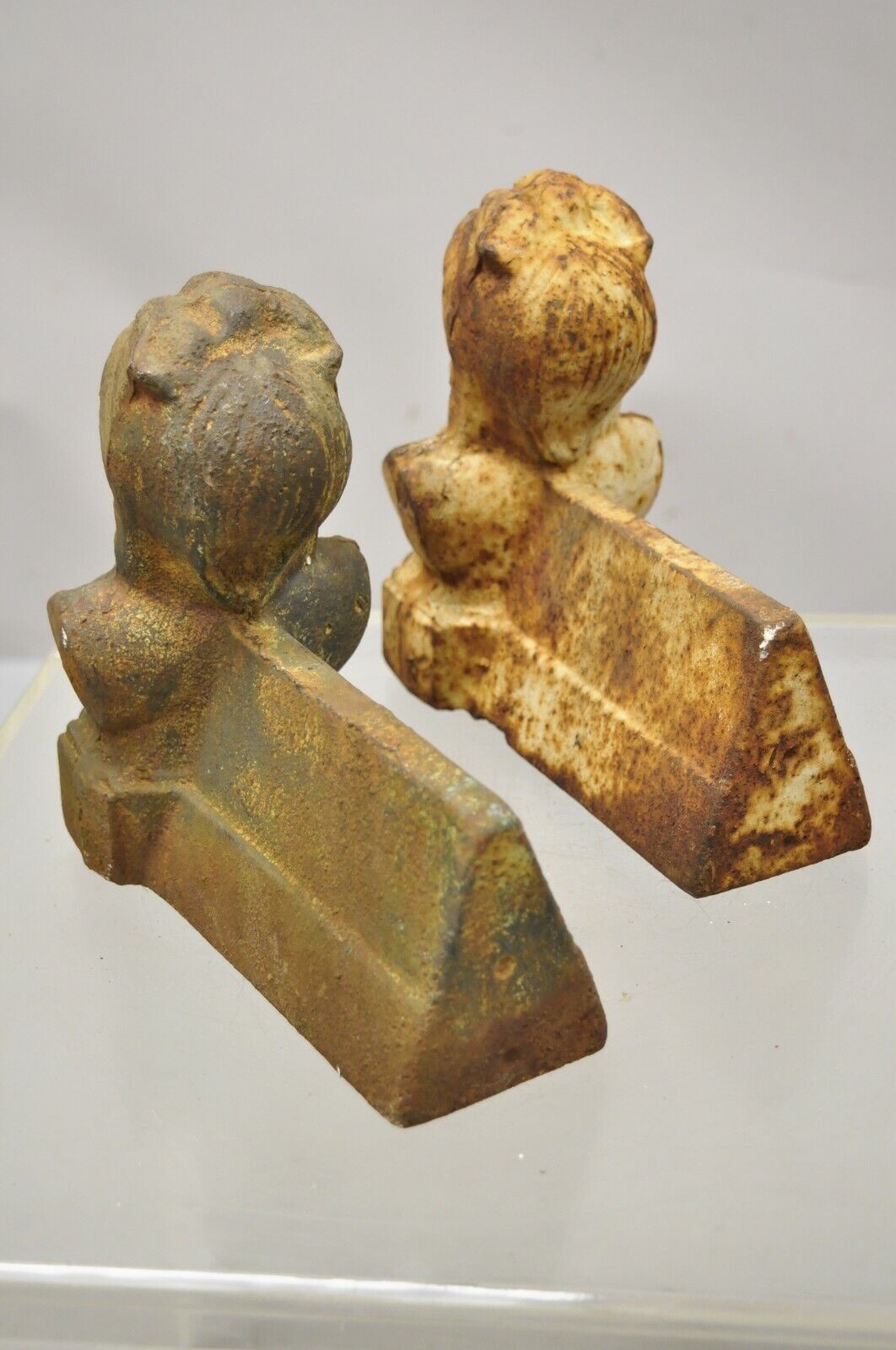 Cast Iron French Victorian Style Figural Women Bust Maiden Form Boot Scraper (B)