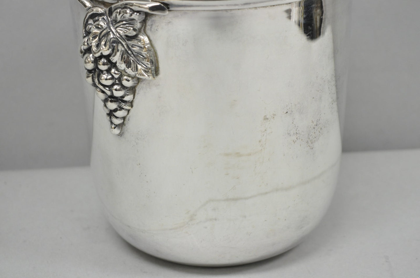 Vintage Mid Century Silver Plated Grapevine Cluster Champagne Chiller Ice Bucket
