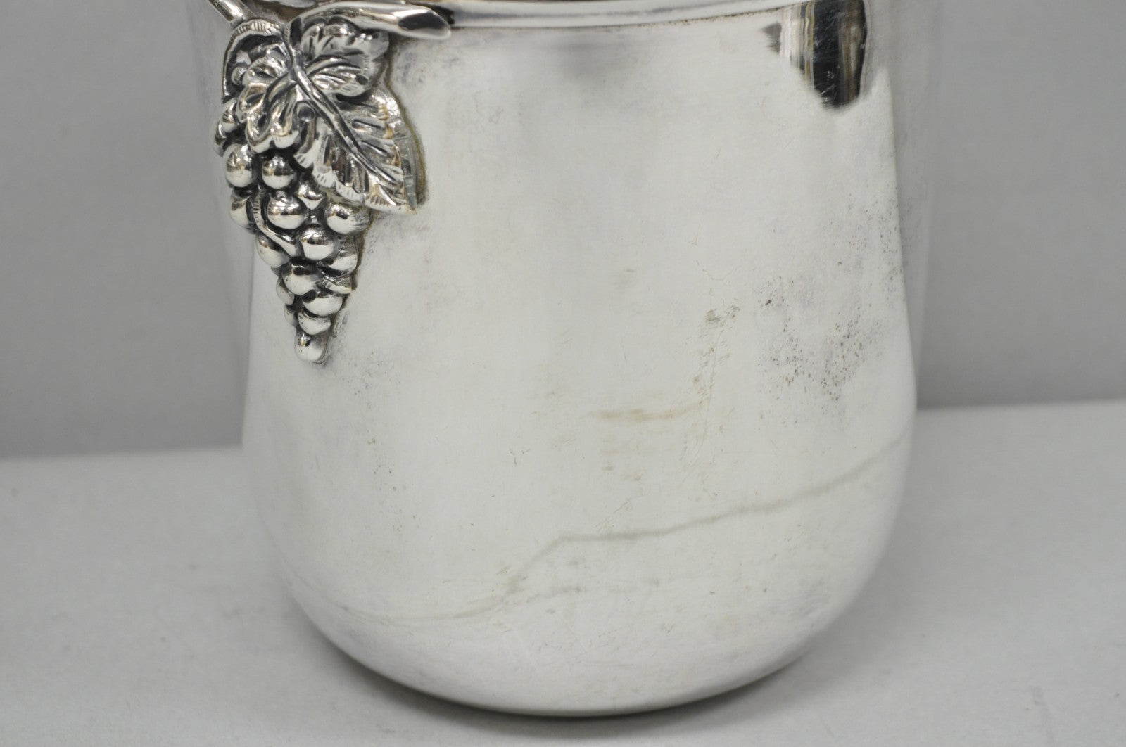 Vintage Mid Century Silver Plated Grapevine Cluster Champagne Chiller Ice Bucket
