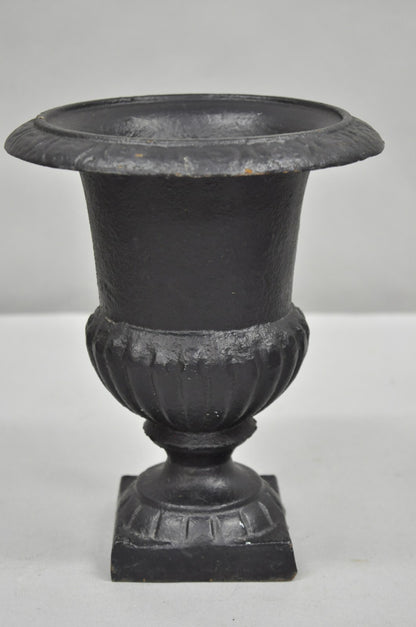 Vintage Cast Iron 8.5" French Classical Style Small Table Top Urn Flower Vase