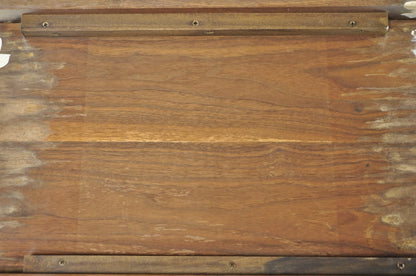 Vintage Mid Century Modern Painted Walnut Waterfall Base Glass Top Coffee Table